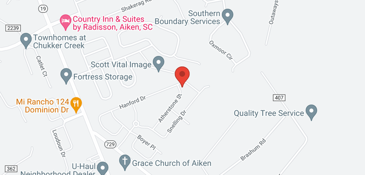 map of 238 Atherstone Street, Aiken, SC 29803